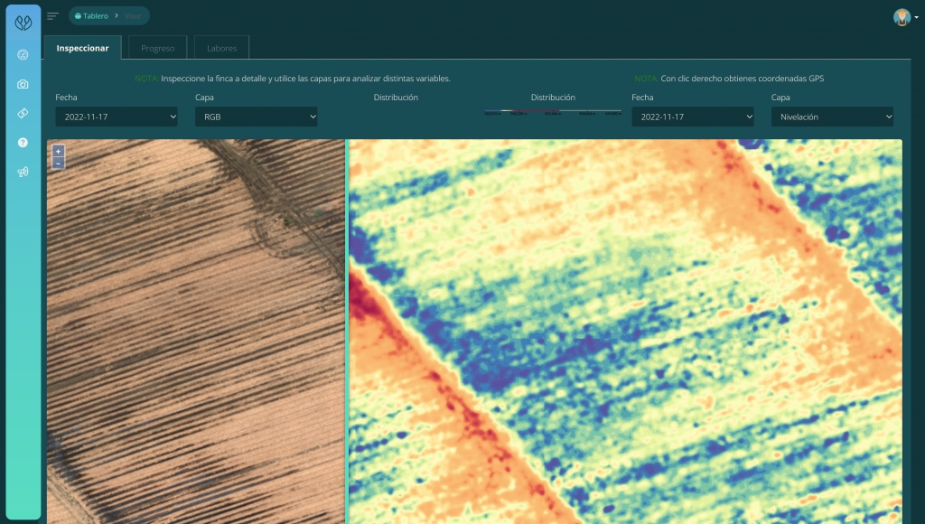 Inspección detallada de lugares con afectación de nivel mediante imágenes de nivelación - Identificación precisa de áreas con problemas de nivel en la APP